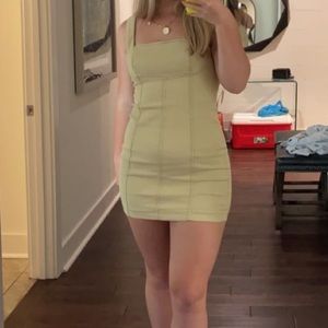 Tan corduroy body con dress